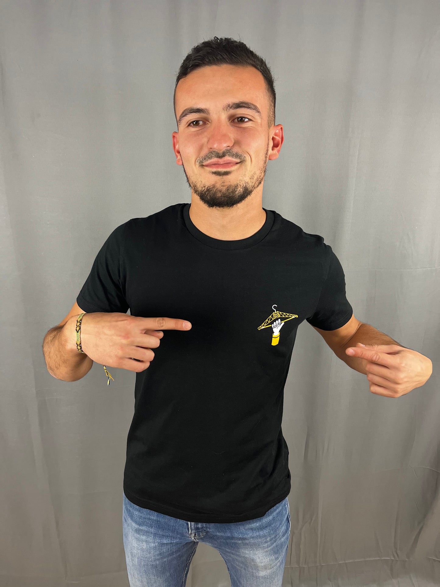 T-Shirt Noir Homme Collection 'Cintre en L'Air' Terribles Nantais de face