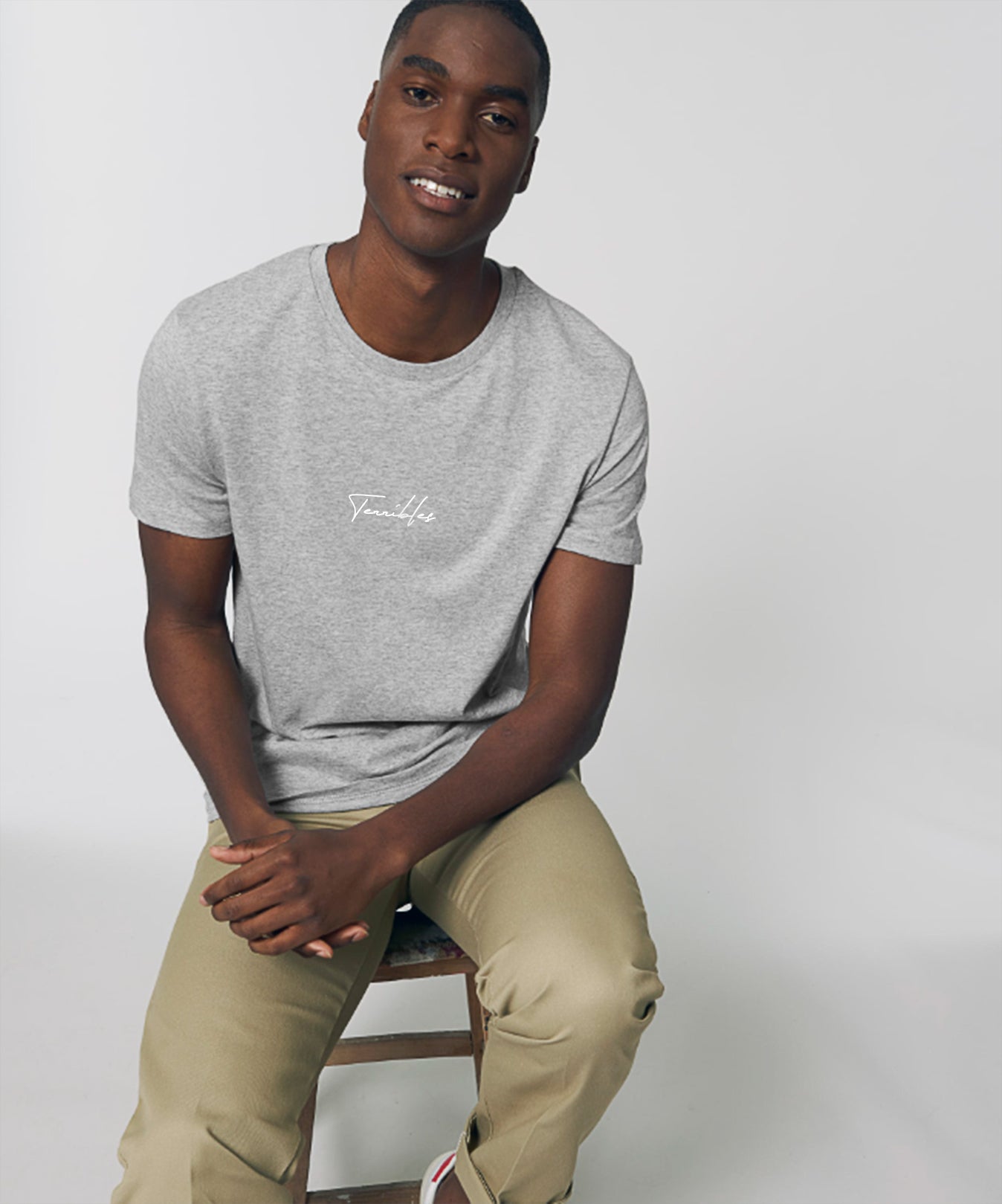 T-Shirt Unisexe Gris avec logo 'Terribles' Blanc - Terribles Nantais