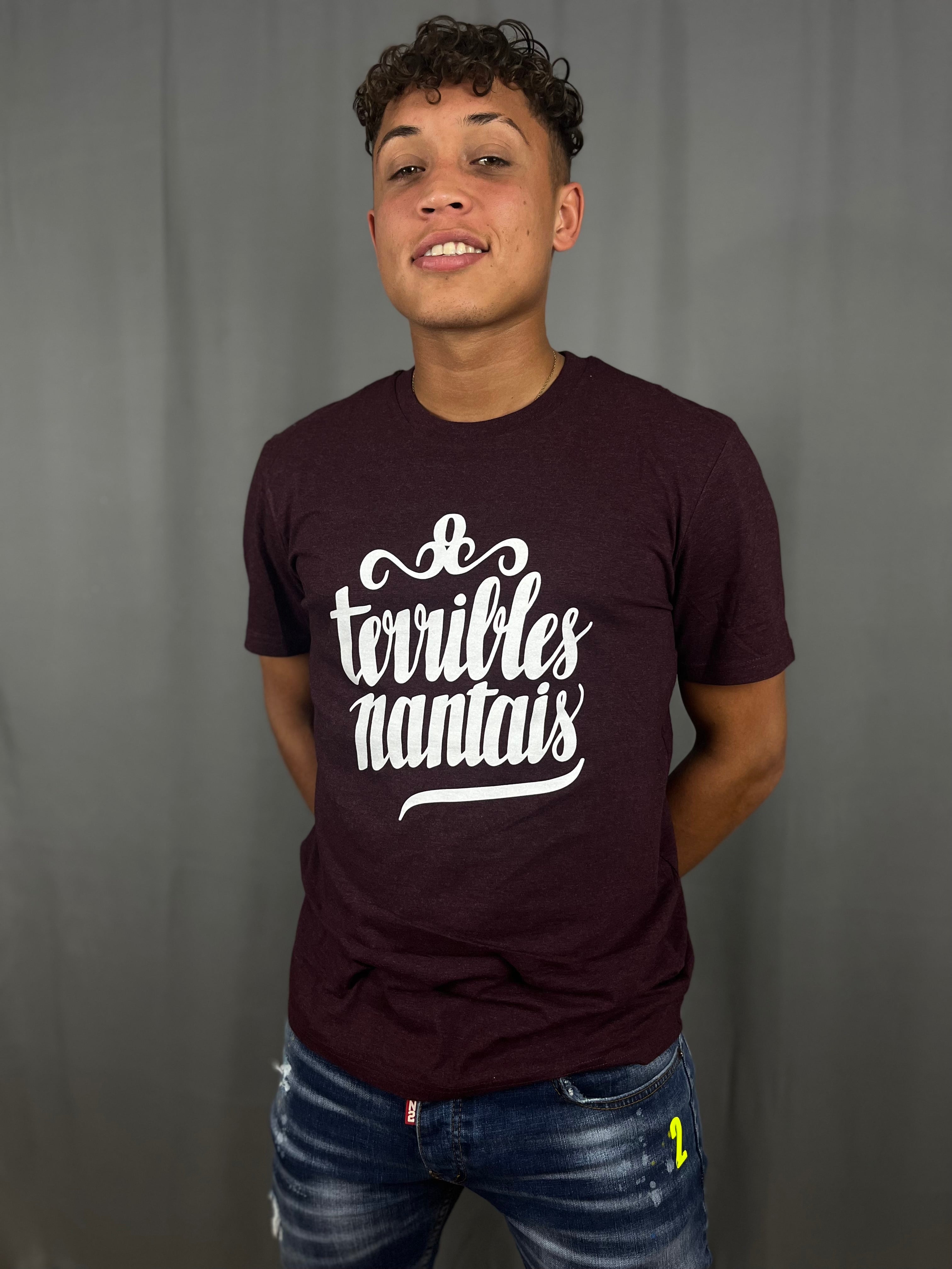 T Shirt Homme Bordeaux logo Terribles Nantais blanc